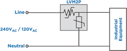 Figure 4. Typical circuit diagram utilising the 2Pro circuit protection device